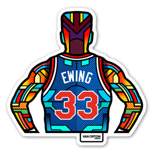 pegatina personalizada baloncesto ewing van orton etiqueta