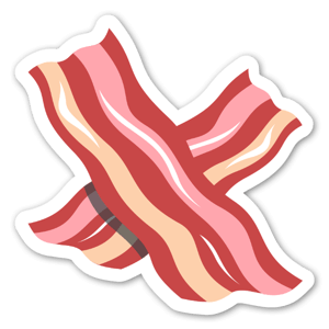 Pegatina del Emoji con dos tiras de bacon.