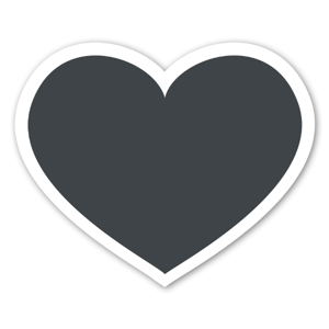 Pegatina del Emoji de un corazón de color negro.