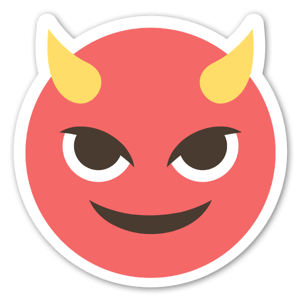 Pegatina del Emoji de un diablo.