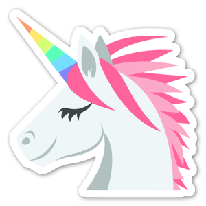 Pegatina del Emoji del unicornio.