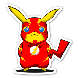 Pegatina de Pikachu disfrazado de Flash.