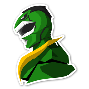 Pegatina de una fusión entre Hulk y un Power Ranger.
