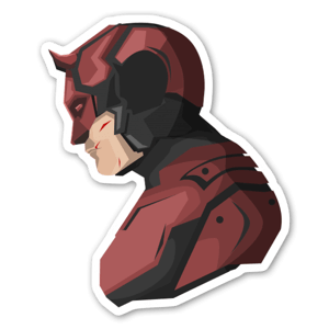 Pegatina de Daredevil, personaje de Marvel.