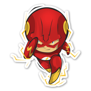 Pegatina de un dibujo de Flash de pequeño.