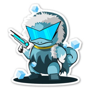 Pegatina de Squirtle interpretado por Bosslogic.