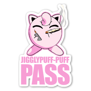 Pegatina de Jigglypuff fumando un puro.