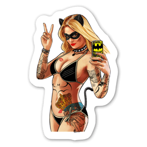 Dibujo personalizado de Catwoman al estilo Grand Theft Auto 5.