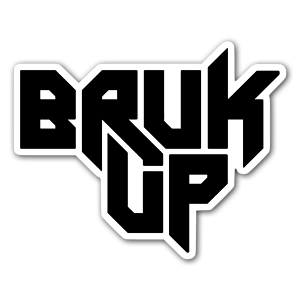 Logo de la banda Bruk Up broken beat night, de Birmingham, Reino Unido. Logo diseñado por Mitchy Bwoy 