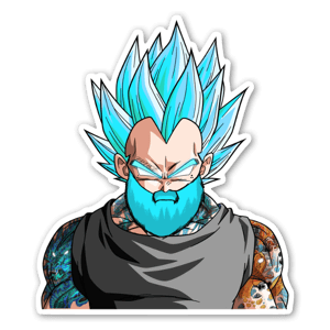 Pegatina customizada de Saiyan con barba