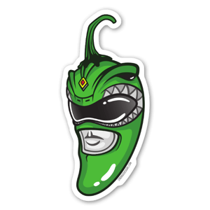 Pegatina del Power Ranger verde en forma de jalapeño