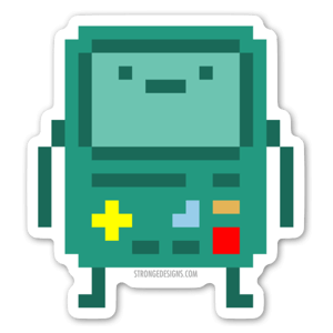 Pegatina de Pixel BMO de Hora de Aventuras