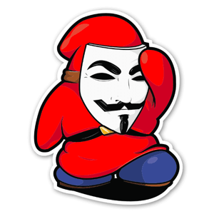 Pegatina enemigo mario guy fawkes