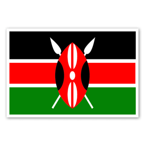 Pegatinas de la bandera de Kenia