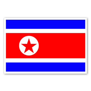 Pegatinas con la bandera de Corea del Norte 