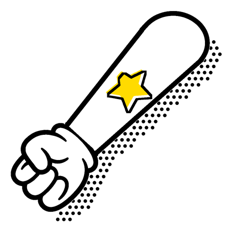 Brazo con un tatuaje temporal de estrella amarilla, icono de los tatuajes temporales