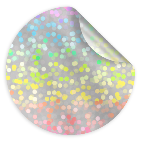 One round custom glitter sticker material icon