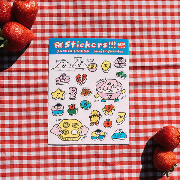 a sticker sheet with different vinyl stickers